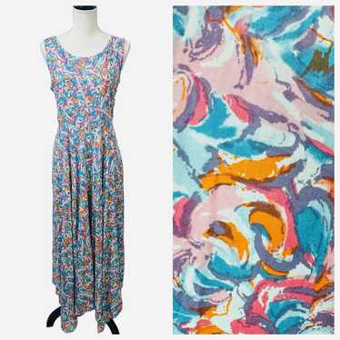 Sundance Salma Rayon Maxi Print Dress Size 12 Boh… - image 1