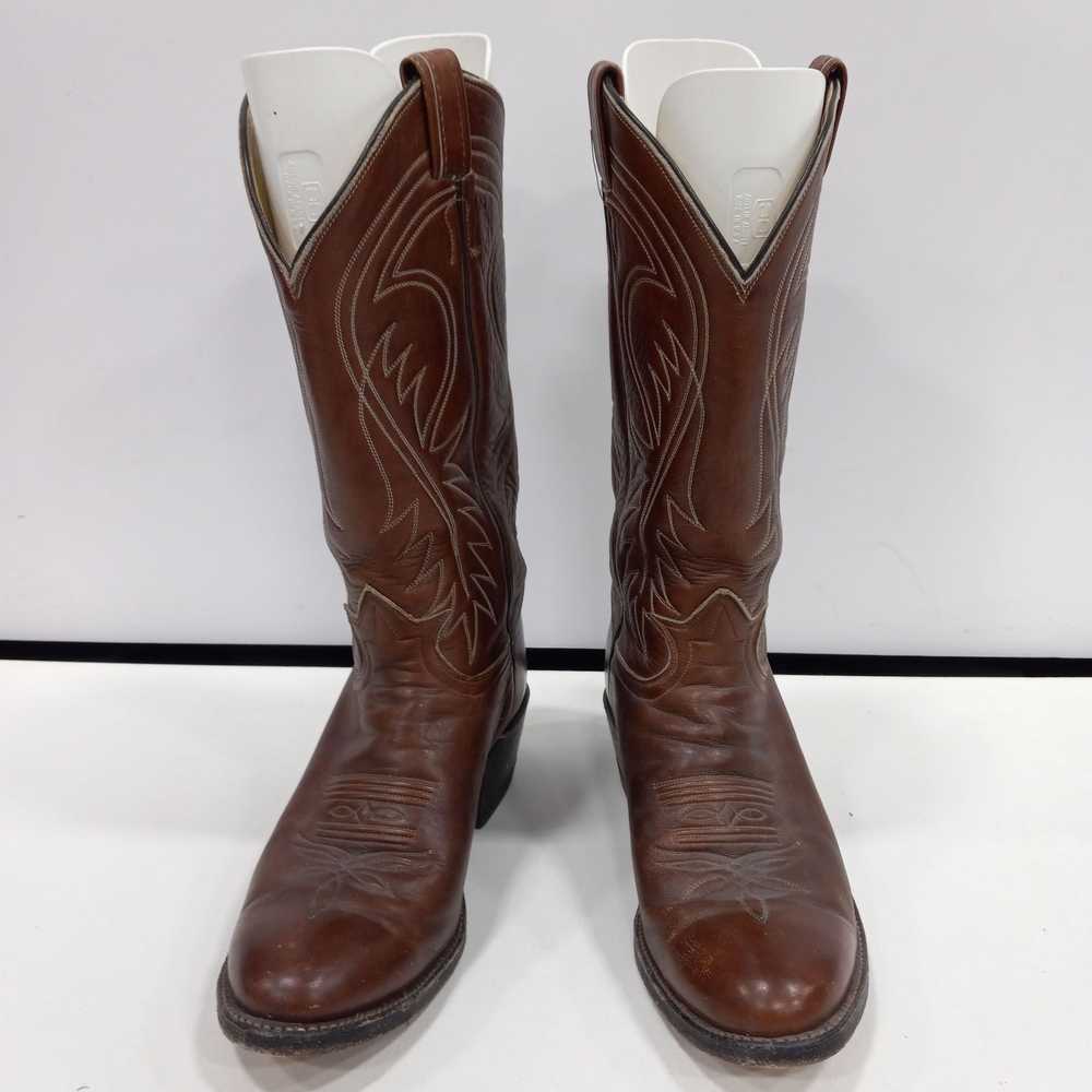 Tony Lama Men's Brown Leather Boots Size 8 - image 1