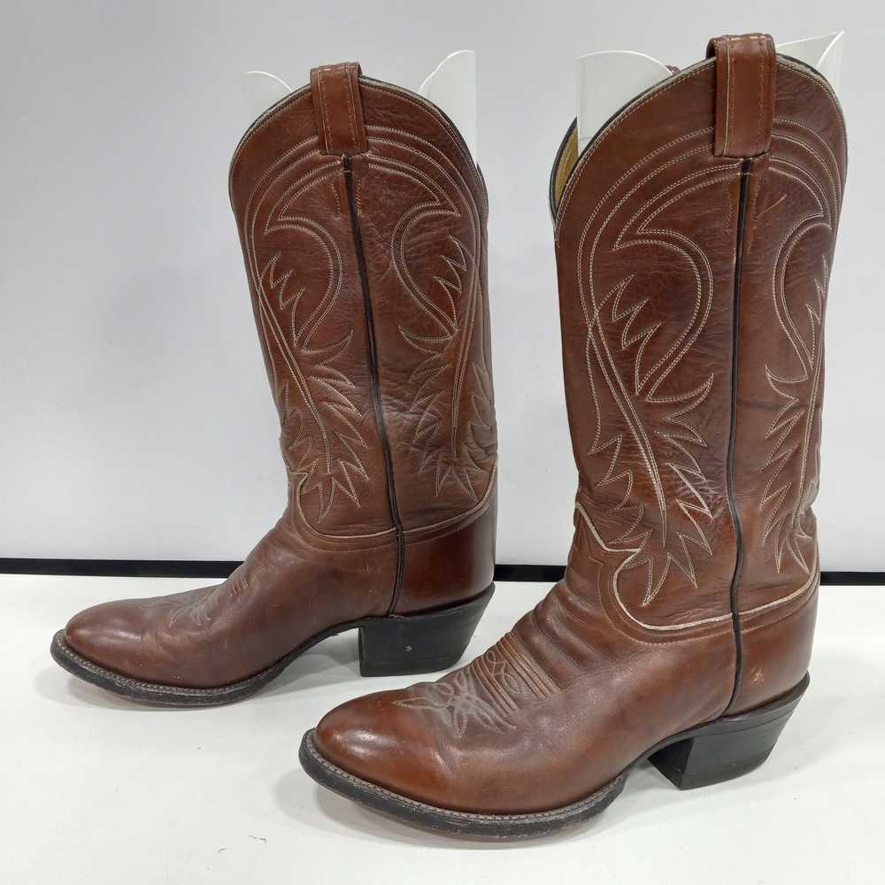 Tony Lama Men's Brown Leather Boots Size 8 - image 3