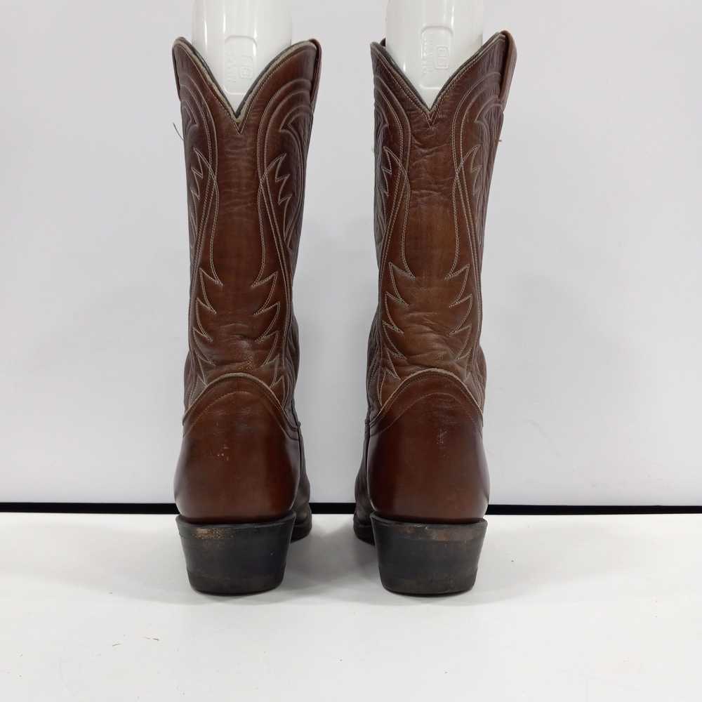Tony Lama Men's Brown Leather Boots Size 8 - image 4
