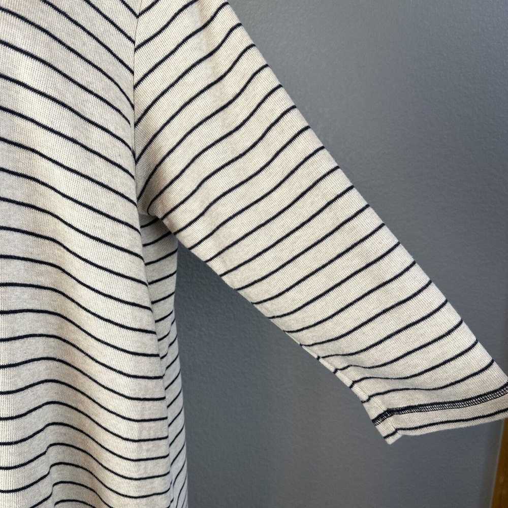 Lands' End Sweater Dress 20W 22W Beige Blue Strip… - image 3
