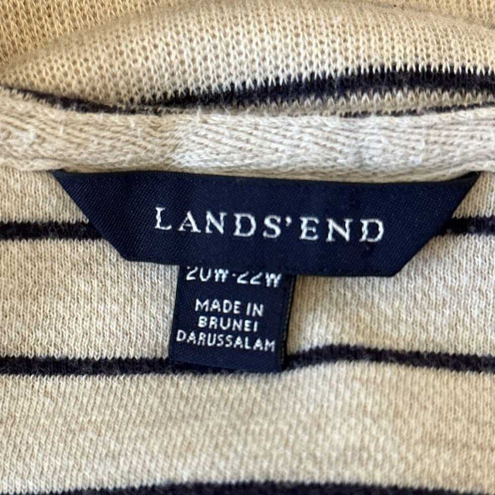 Lands' End Sweater Dress 20W 22W Beige Blue Strip… - image 7