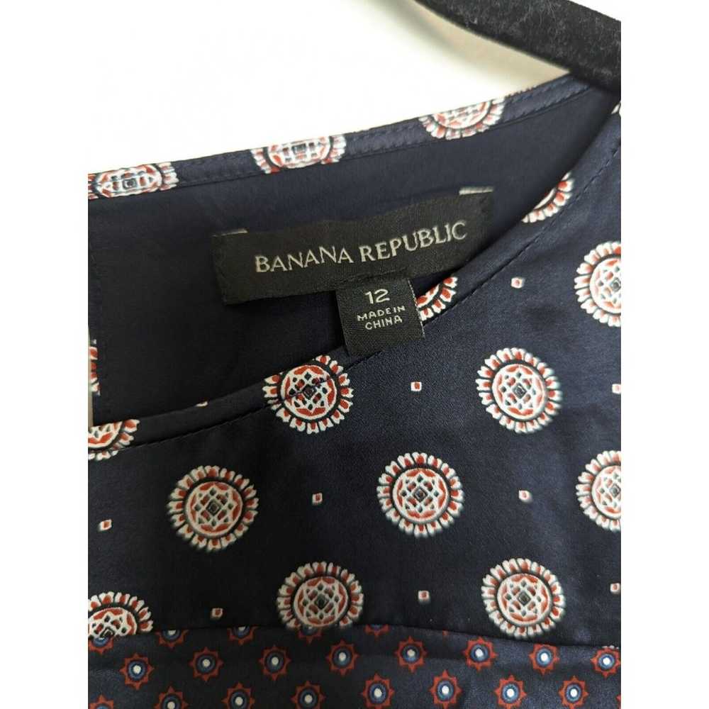 BANANA REPUBLIC Silk Dress Womens Size 12 Blue Ru… - image 11