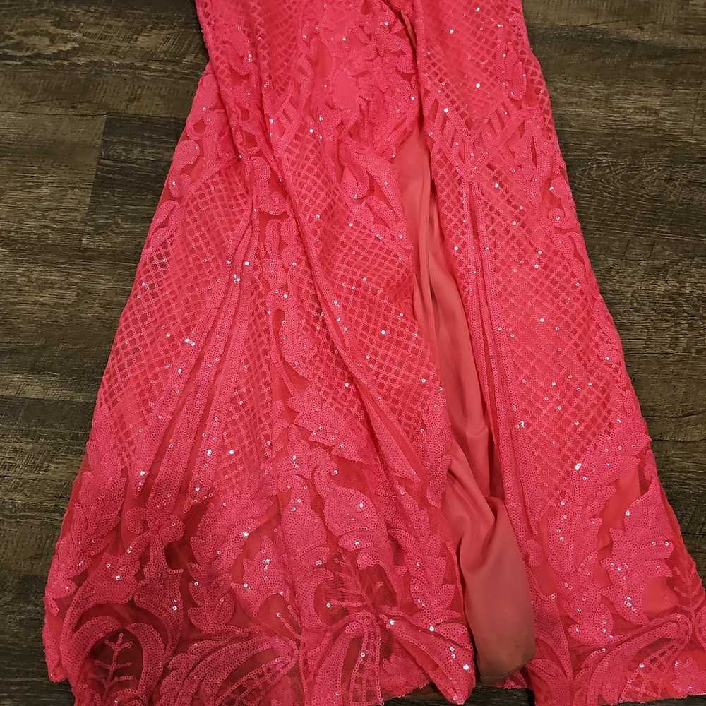 Bright Pink Sequin Prom Dress Size 2 - image 10