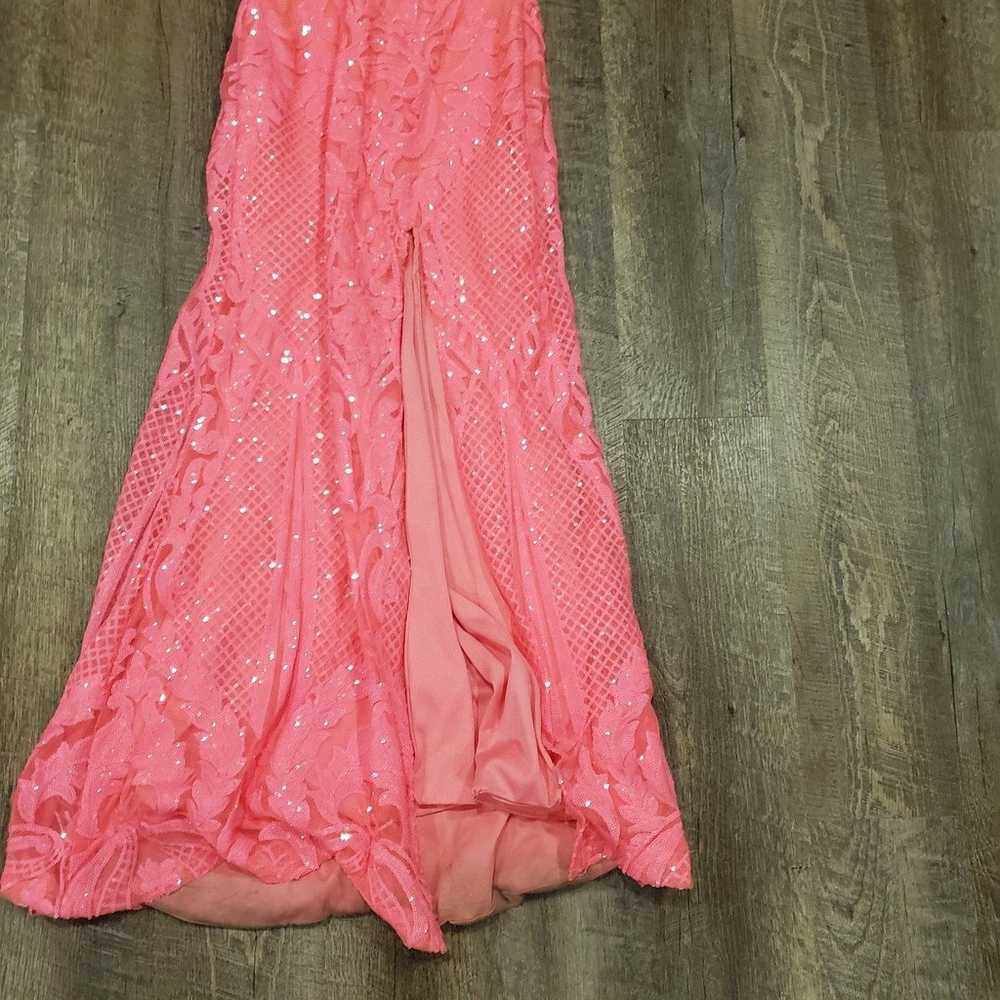 Bright Pink Sequin Prom Dress Size 2 - image 2