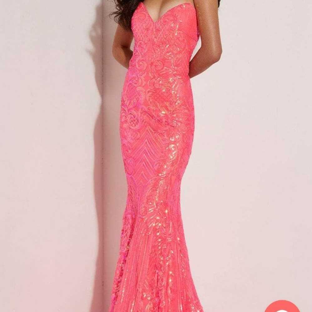 Bright Pink Sequin Prom Dress Size 2 - image 5