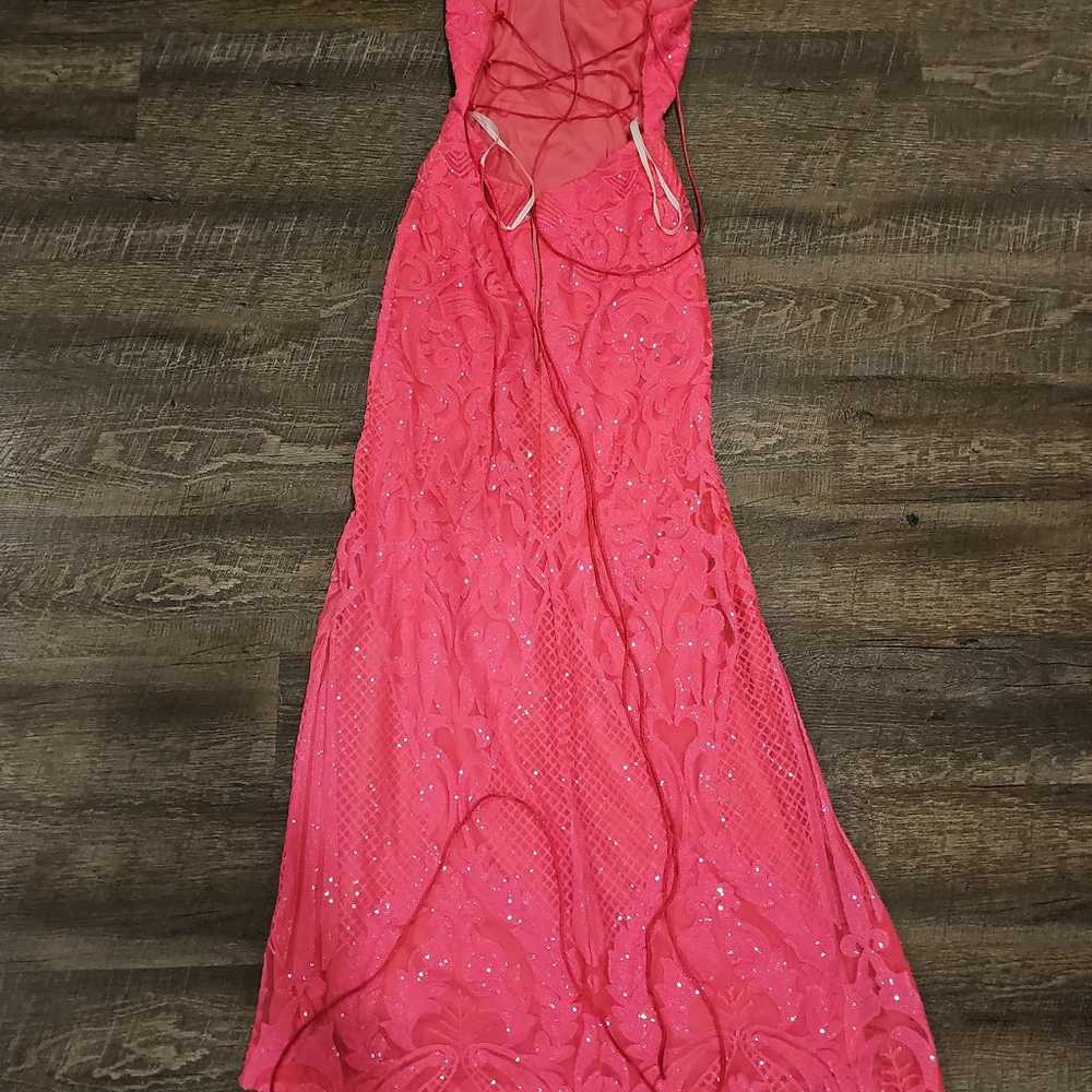 Bright Pink Sequin Prom Dress Size 2 - image 6