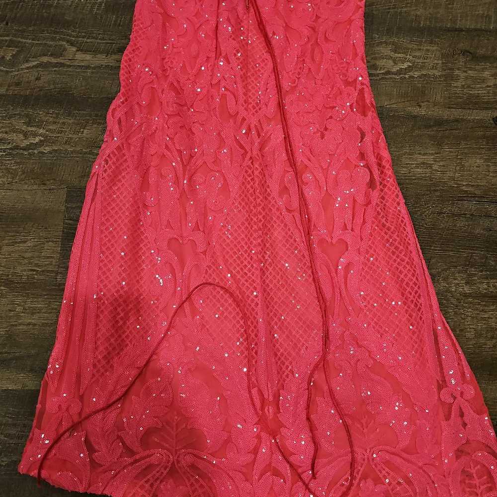 Bright Pink Sequin Prom Dress Size 2 - image 8