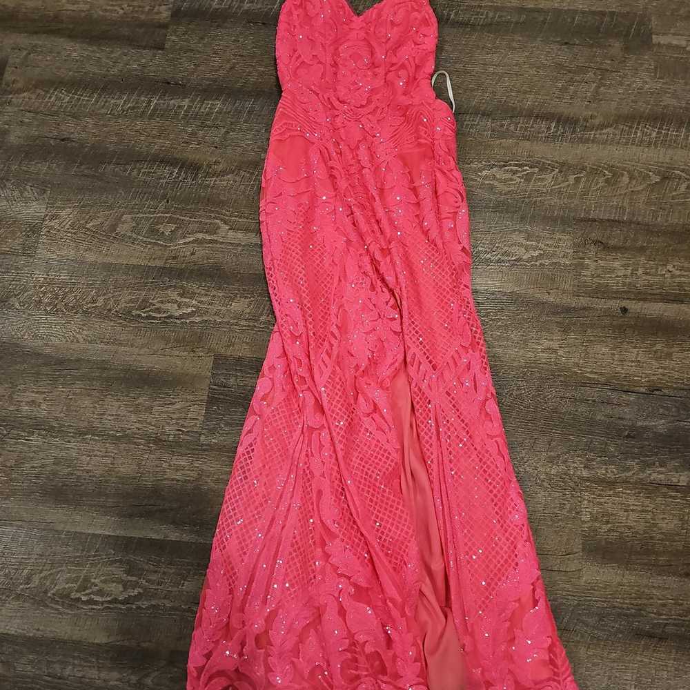 Bright Pink Sequin Prom Dress Size 2 - image 9