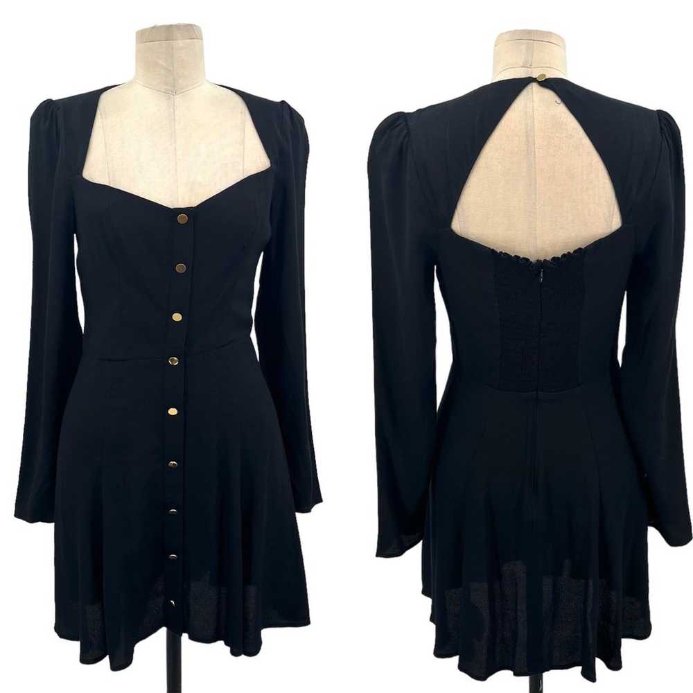 Reformation Indira Dress Black Long Sleeve Sweeth… - image 1