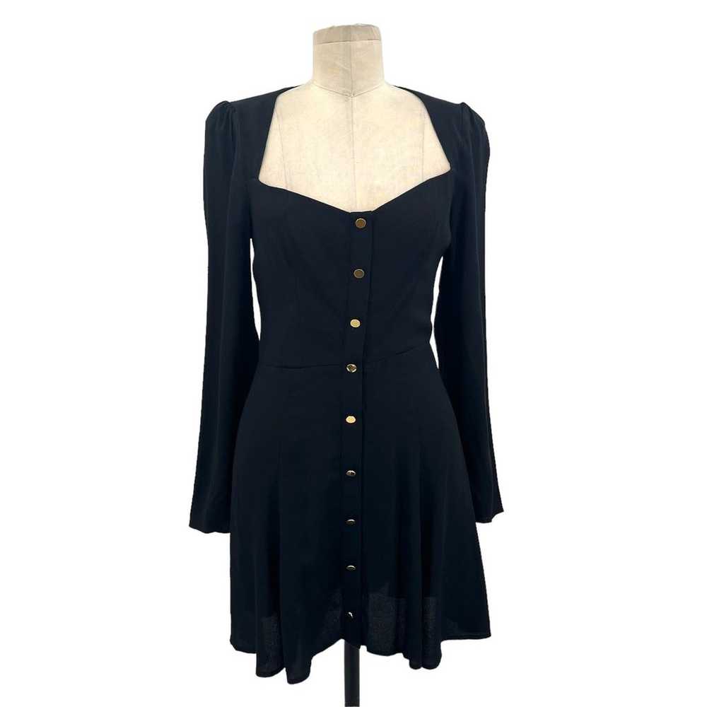 Reformation Indira Dress Black Long Sleeve Sweeth… - image 2