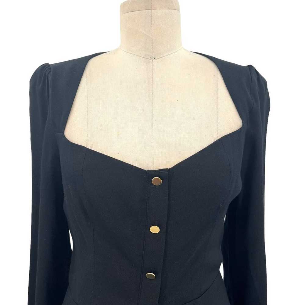 Reformation Indira Dress Black Long Sleeve Sweeth… - image 3