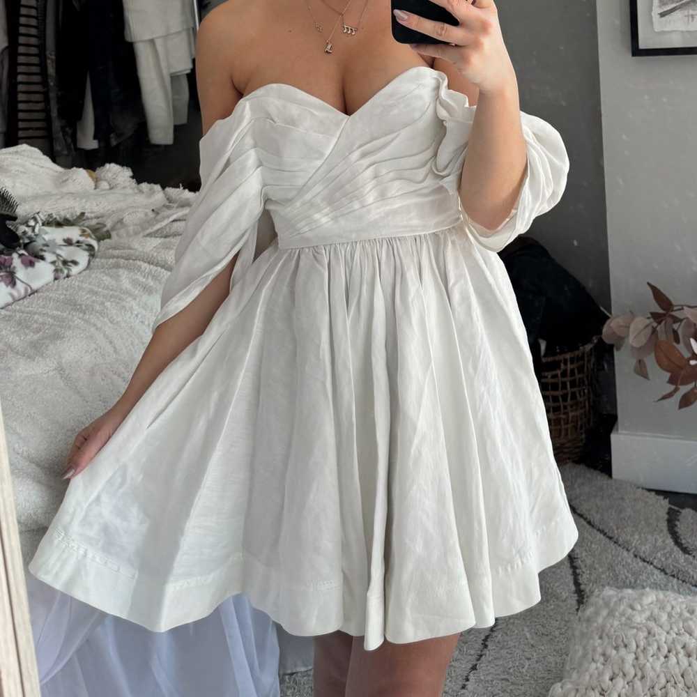 Aje White Zorina Sweetheart Mini Dress - image 1