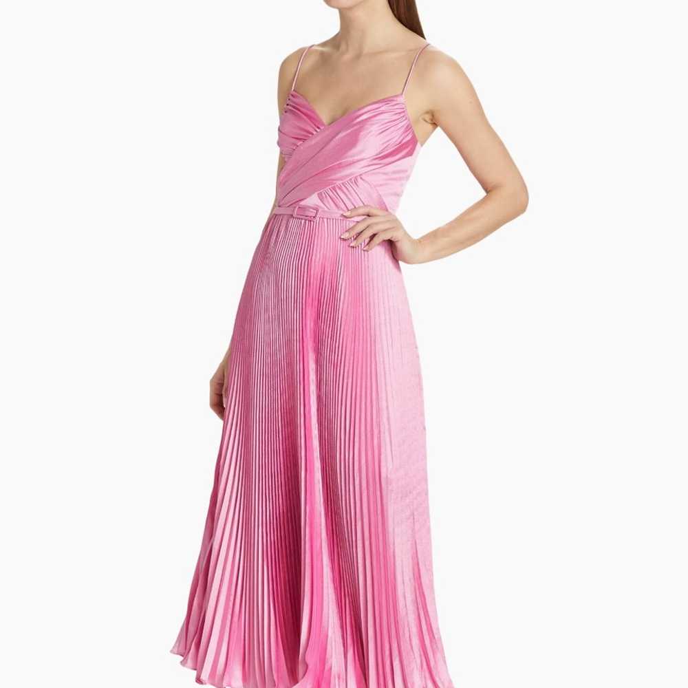 $545 ML Monique Lhuillier Belted Satin Sleeveless… - image 6