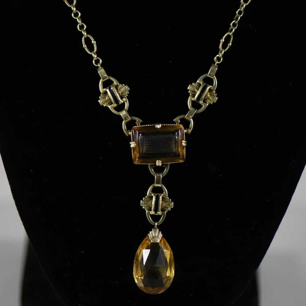 Art Deco Citrine Necklace - image 2