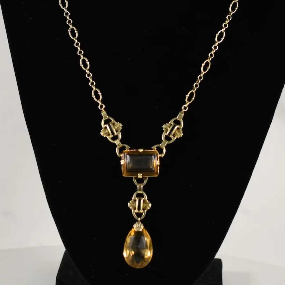 Art Deco Citrine Necklace - image 3