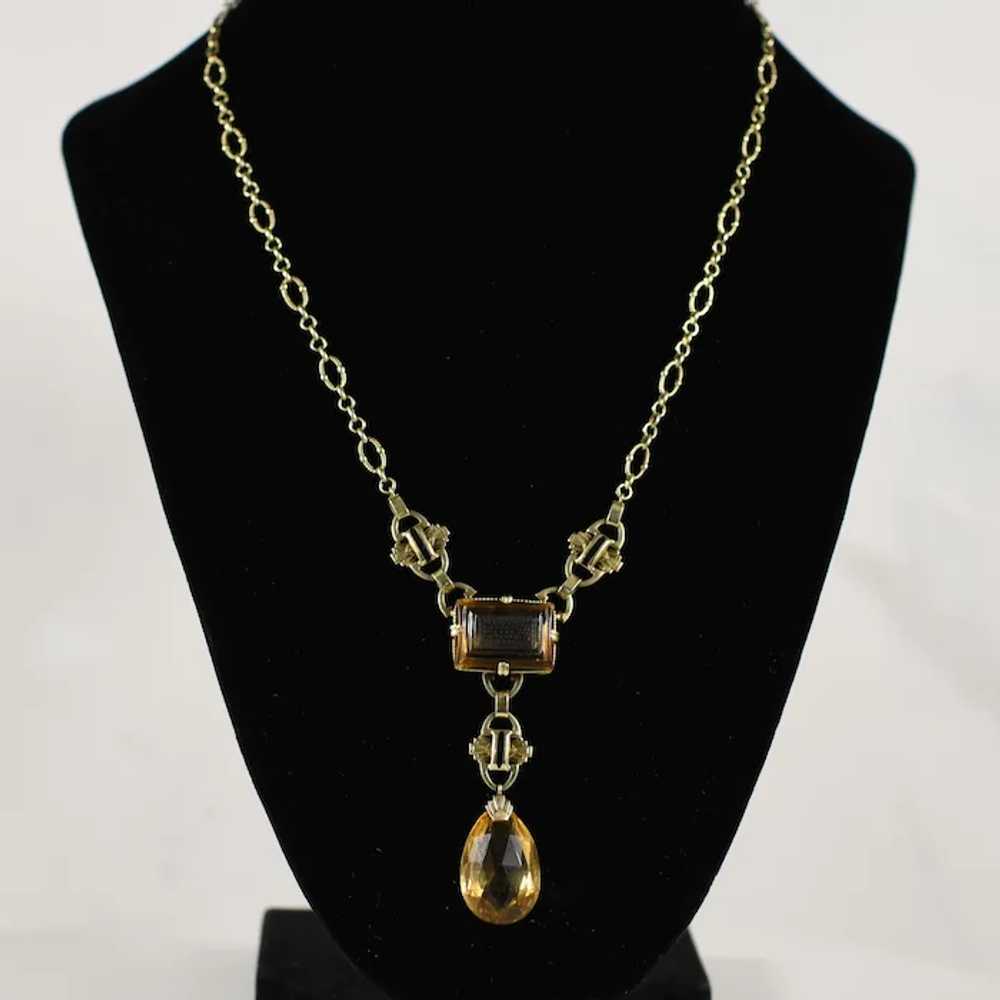 Art Deco Citrine Necklace - image 4