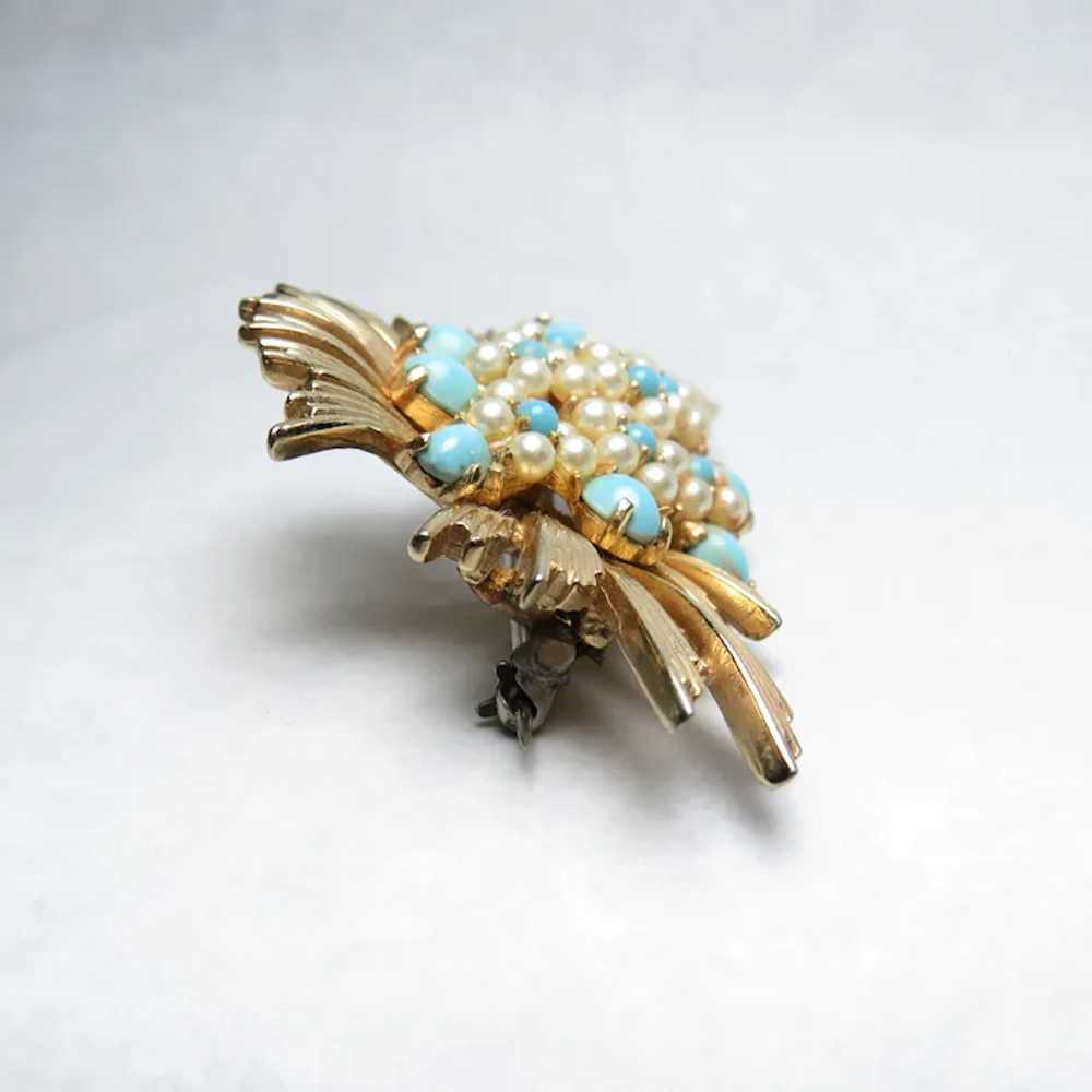 Vintage Marcel Boucher Brooch with Faux Pearls an… - image 6