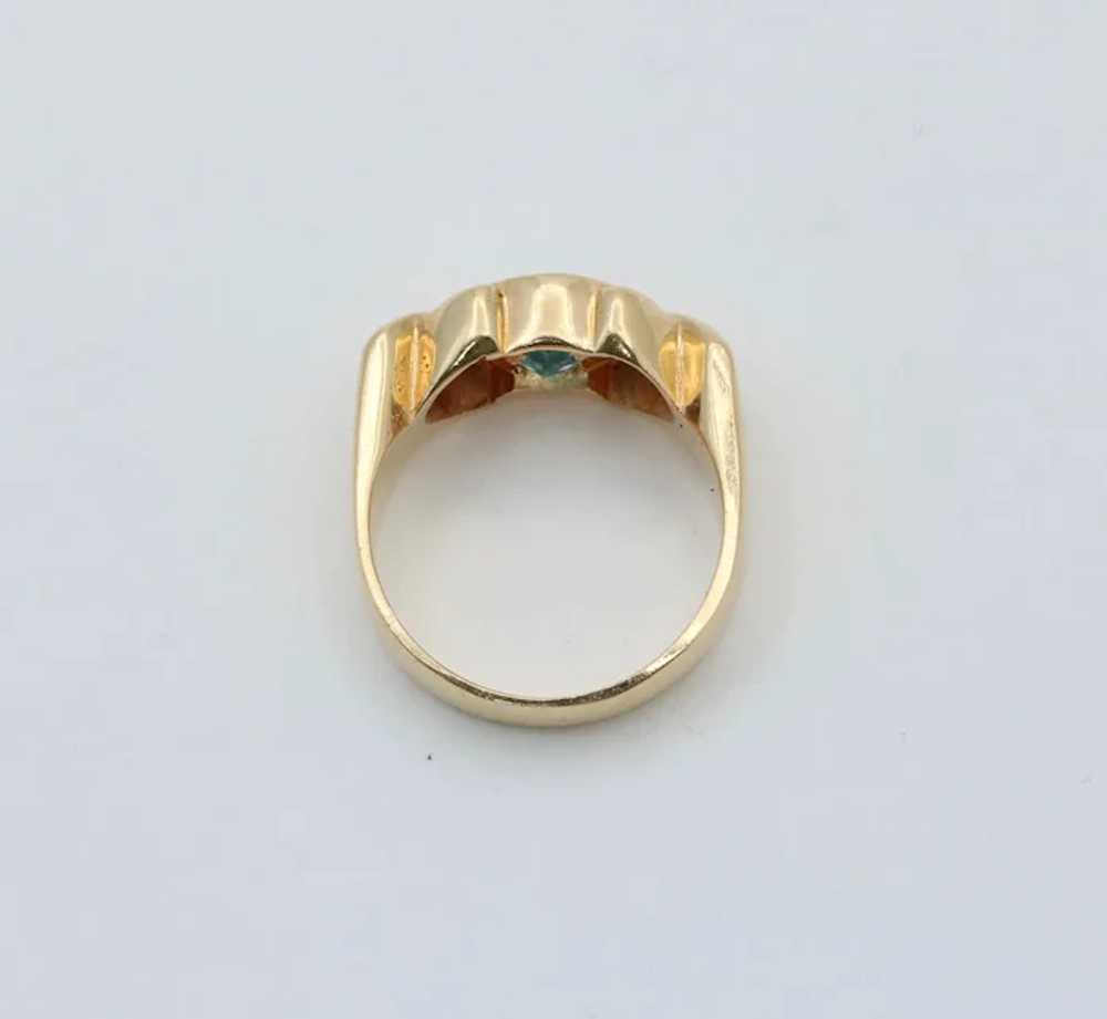 Vintage Blue Topaz and 14K Gold XOXO Ring - image 5