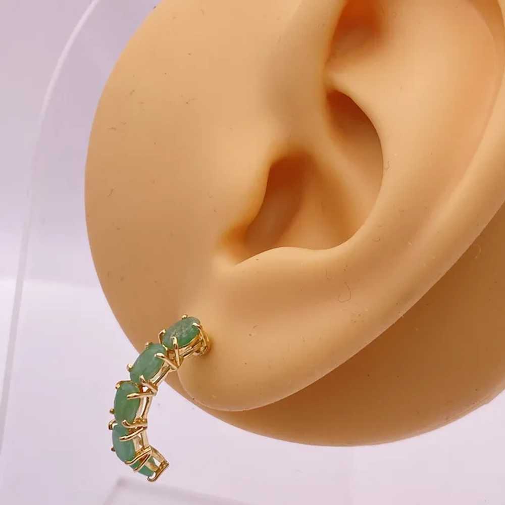 Natural Emerald Half Hoop Earrings 2.50 Carats TW… - image 5