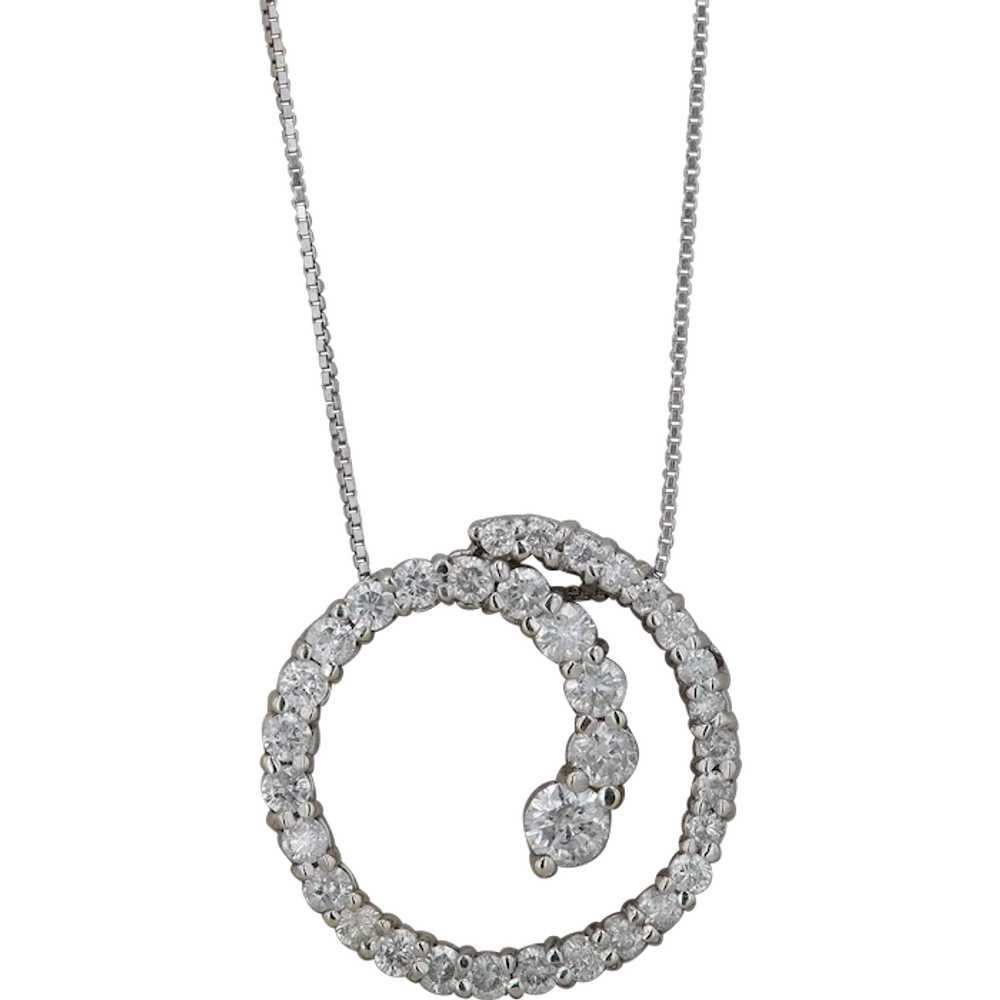 18k White Gold Diamond Journey Necklace - image 1