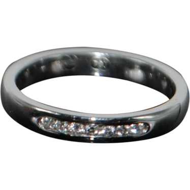 18ct White Gold Channel Set Diamond Ring 0.09 Cara