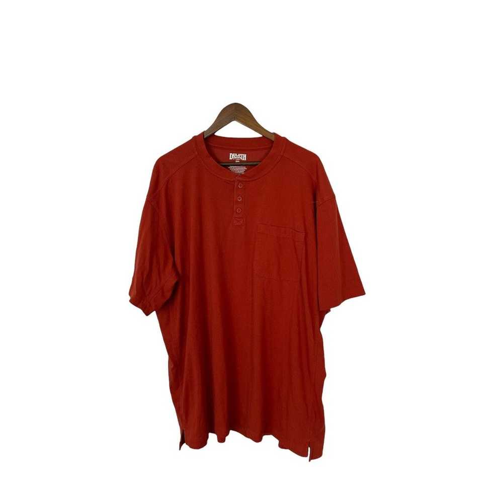Duluth Trading 2XL red/orange short sleeve pocket… - image 1