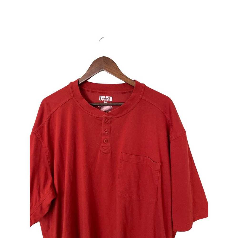 Duluth Trading 2XL red/orange short sleeve pocket… - image 2