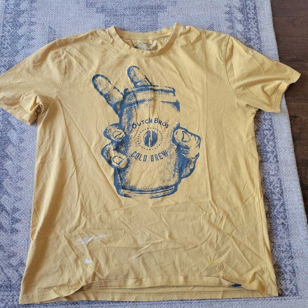 Dutch Bros Coffee Cold Brew Yellow Adult T shirt - image 2
