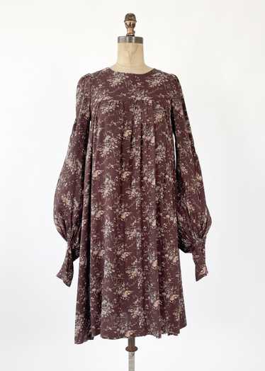 1960s Biba Floral Dress with Matching Apron