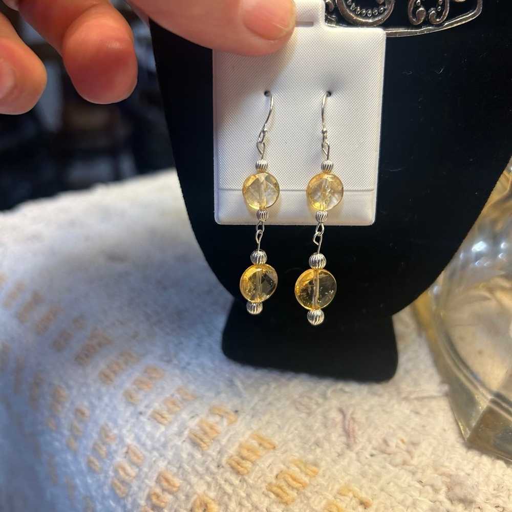earrings 925 silver earrings with Citrine stone. … - image 4