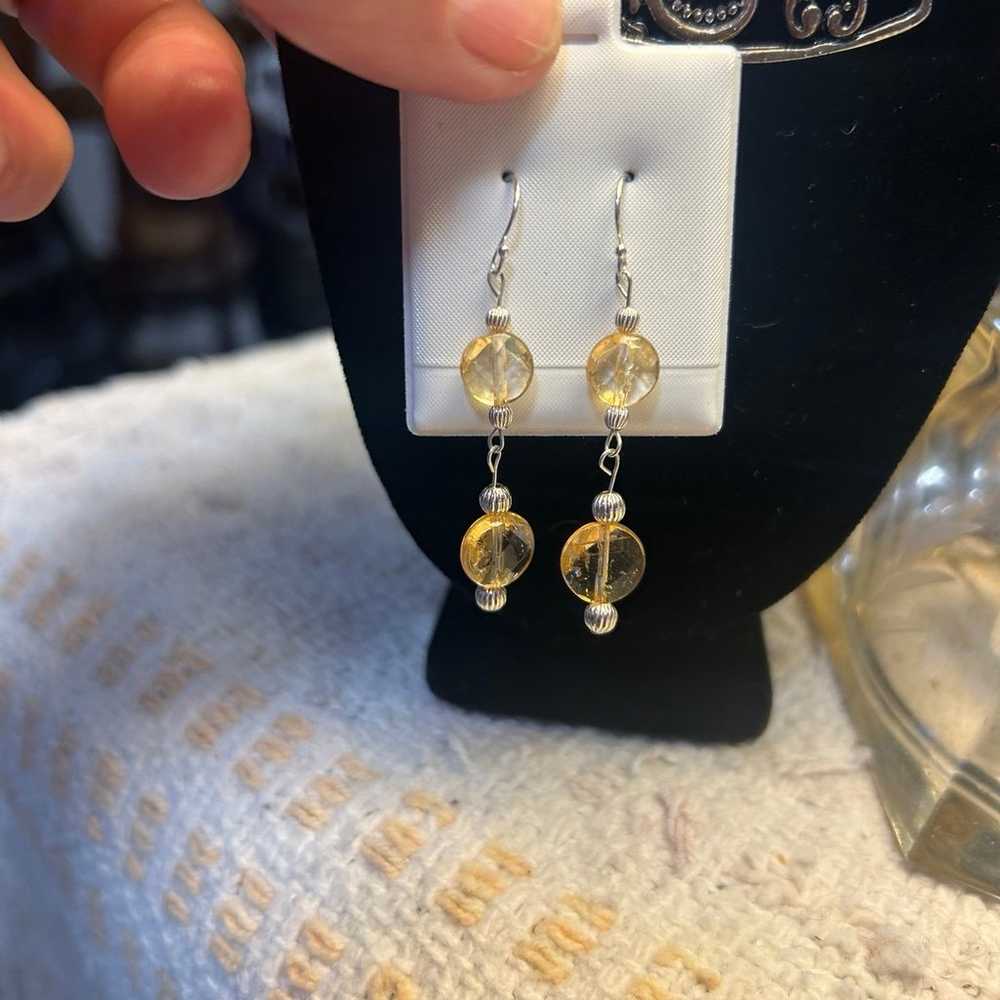 earrings 925 silver earrings with Citrine stone. … - image 5