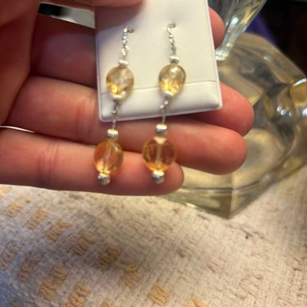 earrings 925 silver earrings with Citrine stone. … - image 6