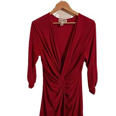 Joseph Ribkoff Womens Red 3/4 Sleeves V-Neck Vint… - image 1