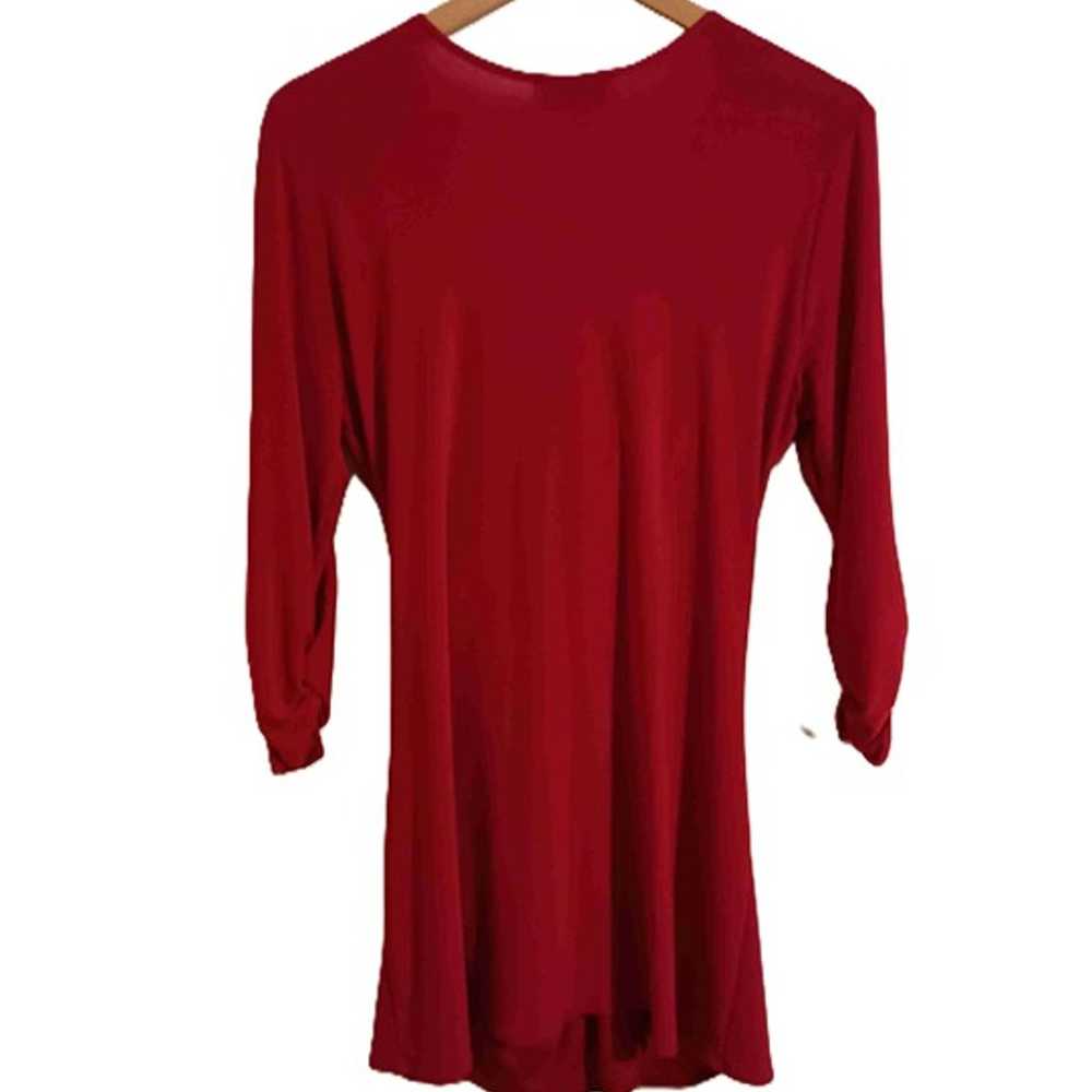 Joseph Ribkoff Womens Red 3/4 Sleeves V-Neck Vint… - image 2