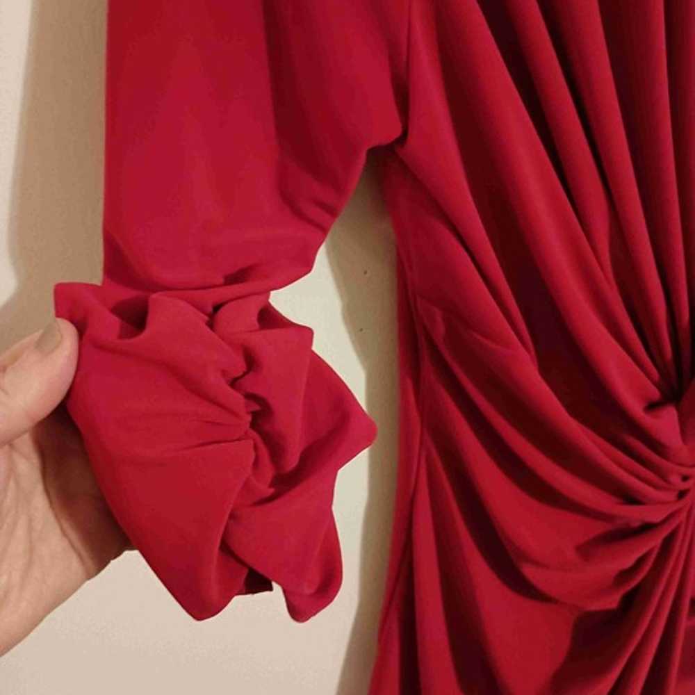 Joseph Ribkoff Womens Red 3/4 Sleeves V-Neck Vint… - image 4