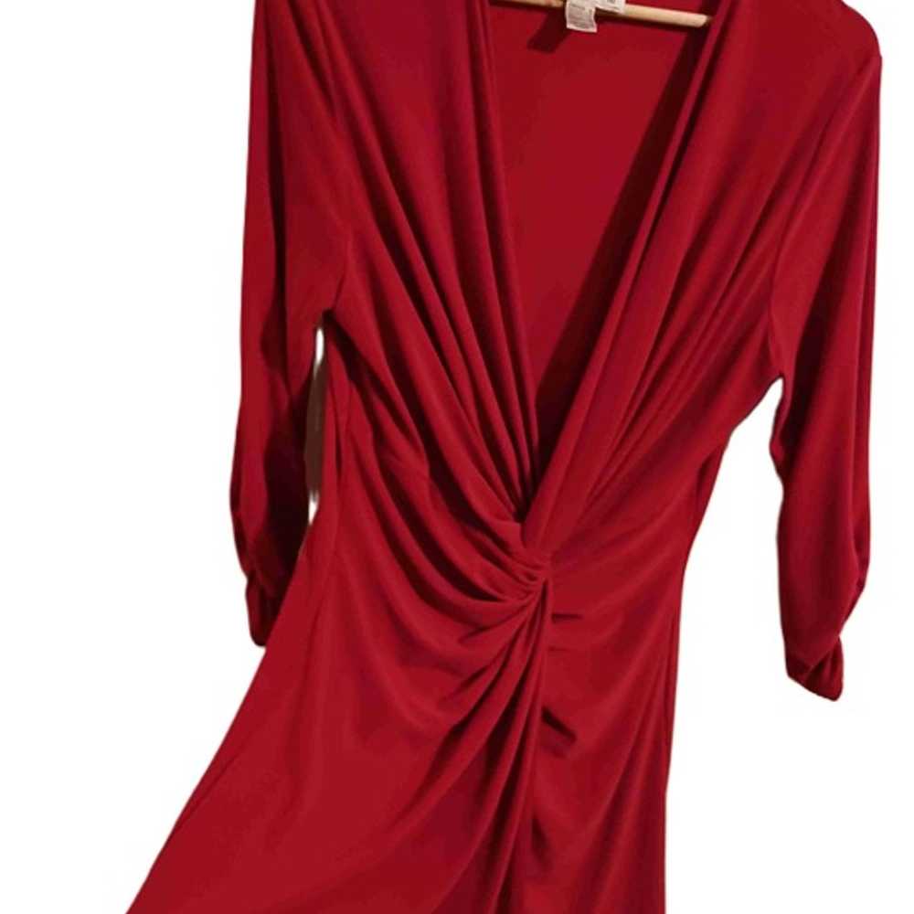 Joseph Ribkoff Womens Red 3/4 Sleeves V-Neck Vint… - image 6