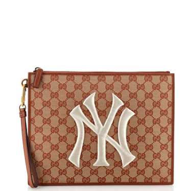 GUCCI MLB Zip Pouch GG Canvas with Applique Medium - image 1