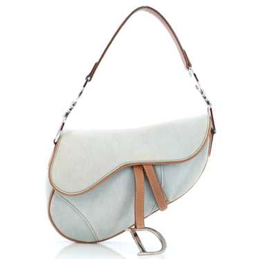 Christian Dior Vintage Saddle Bag Denim Medium - image 1