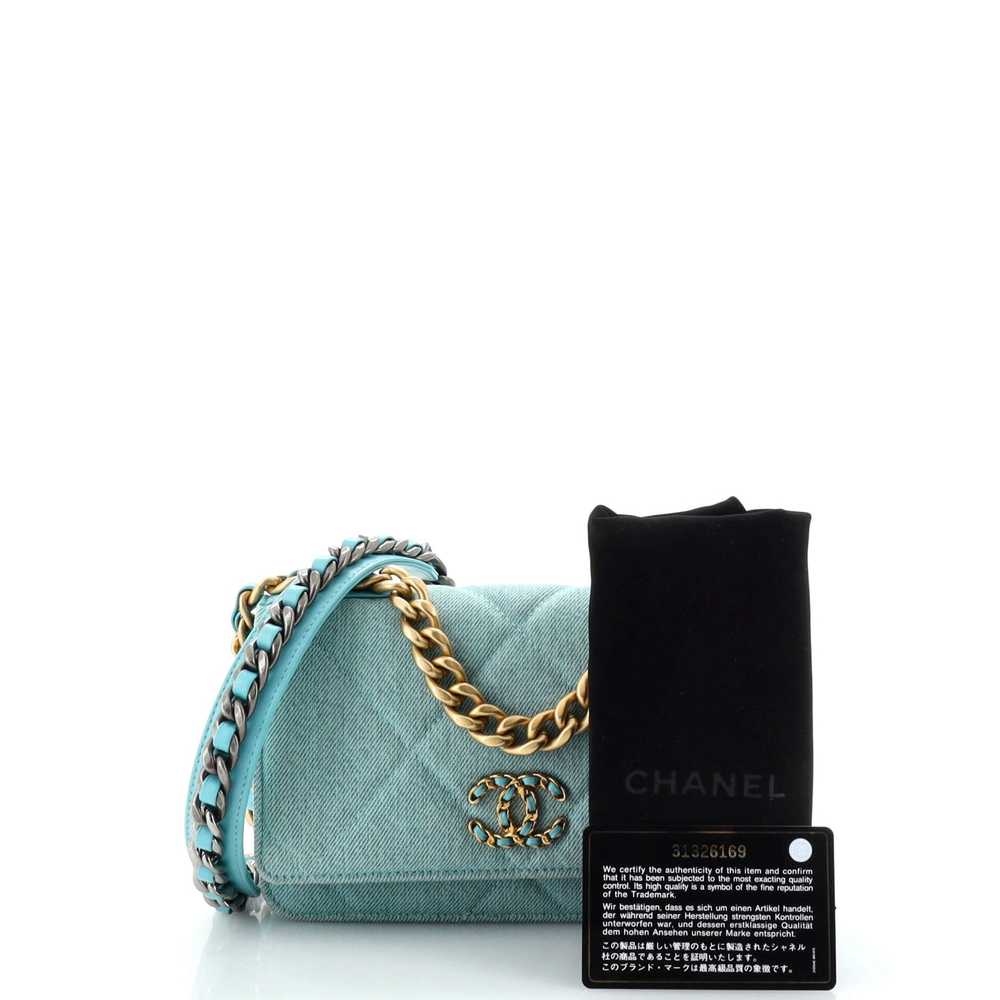 CHANEL 19 Wallet on Chain Quilted Denim - image 2