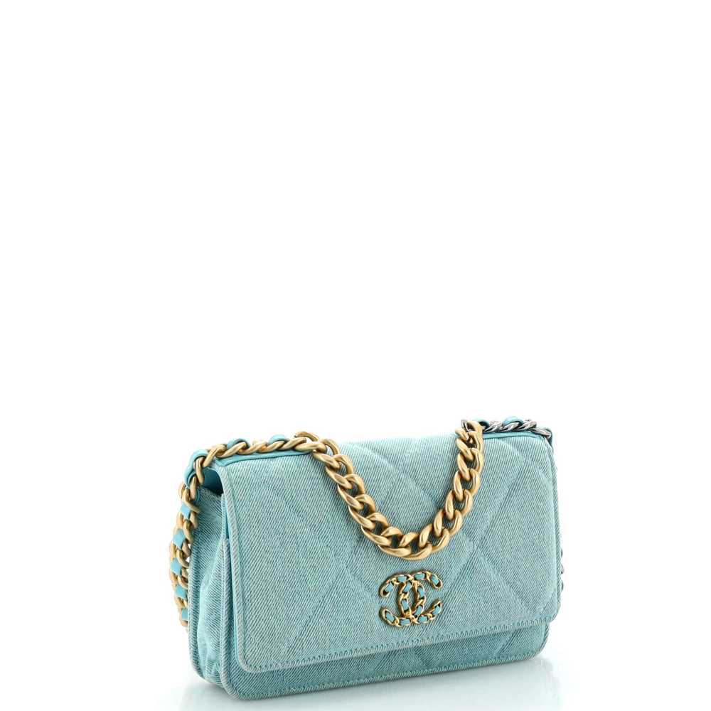 CHANEL 19 Wallet on Chain Quilted Denim - image 3