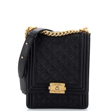 CHANEL North South Boy Flap Bag Quilted Caviar Sm… - image 1