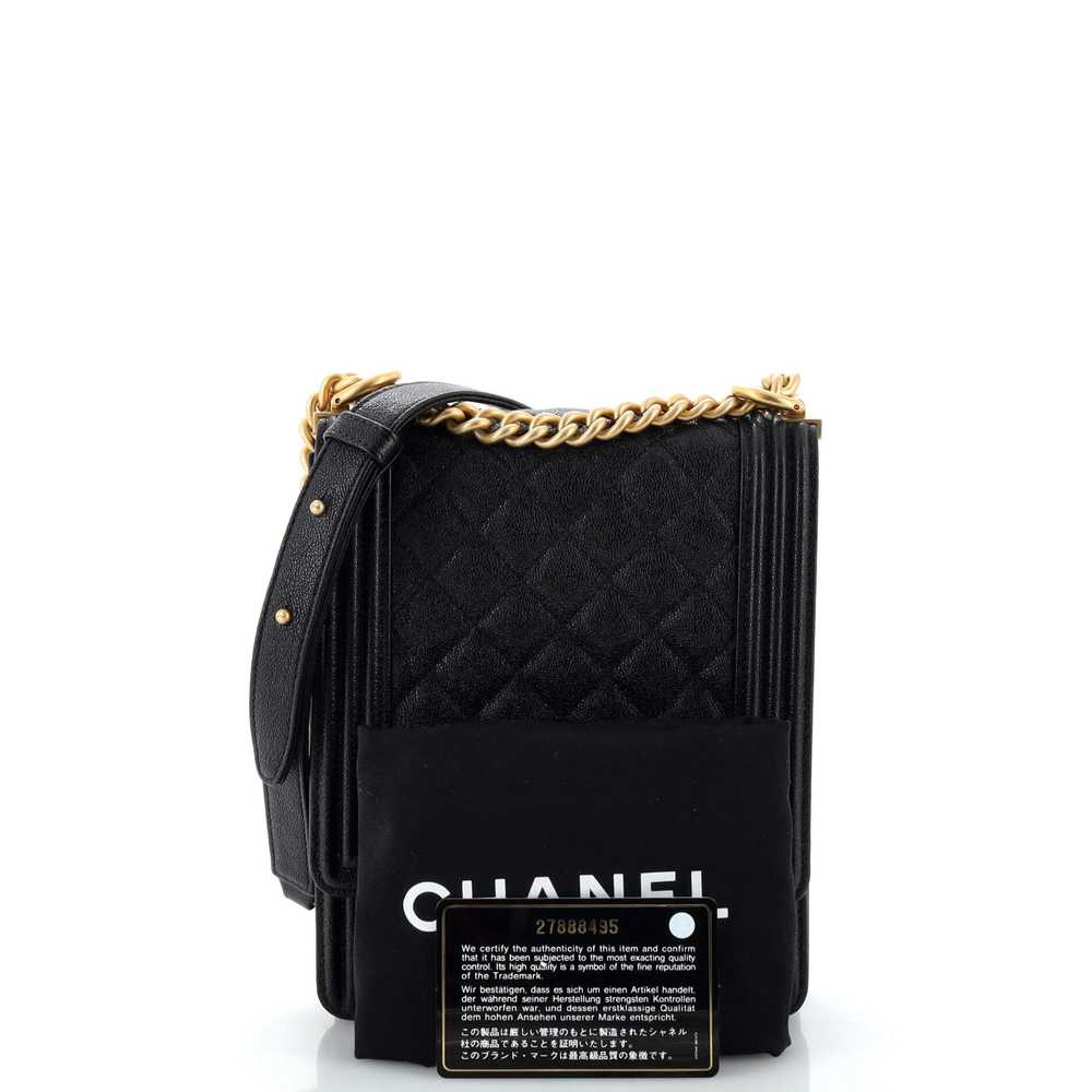 CHANEL North South Boy Flap Bag Quilted Caviar Sm… - image 2
