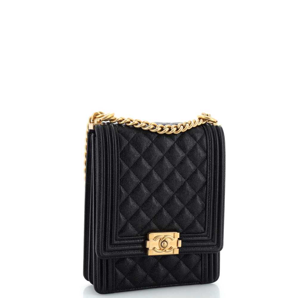 CHANEL North South Boy Flap Bag Quilted Caviar Sm… - image 3