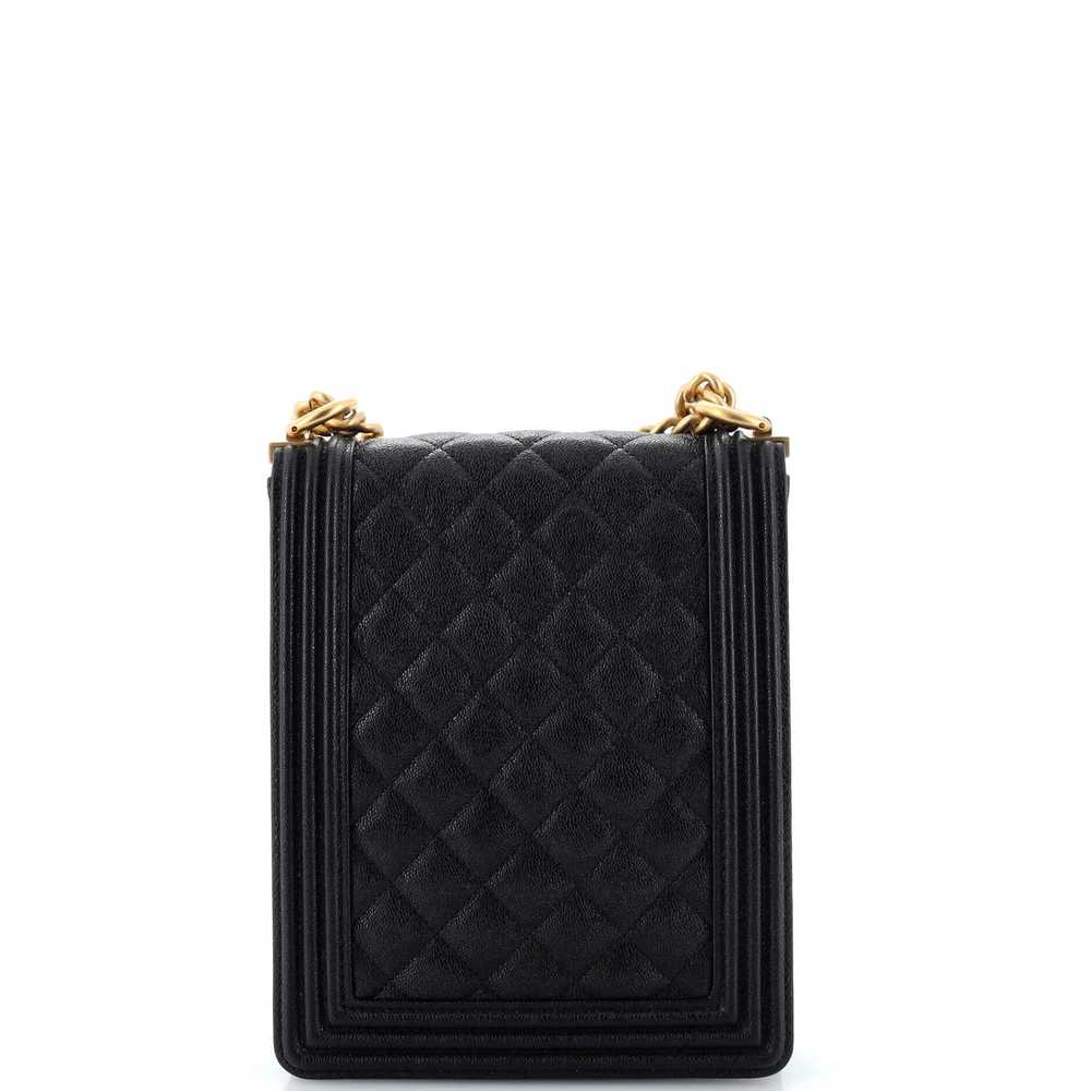 CHANEL North South Boy Flap Bag Quilted Caviar Sm… - image 4