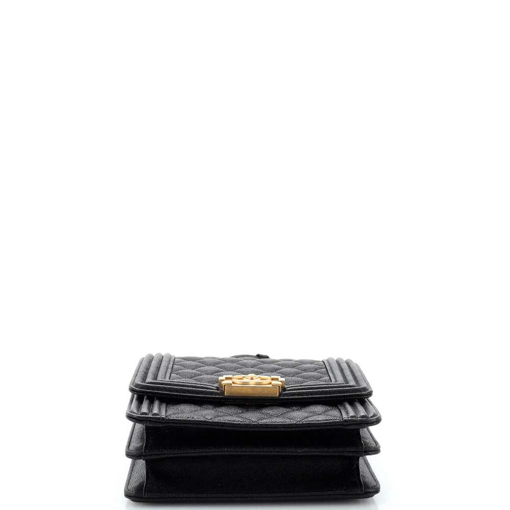 CHANEL North South Boy Flap Bag Quilted Caviar Sm… - image 5