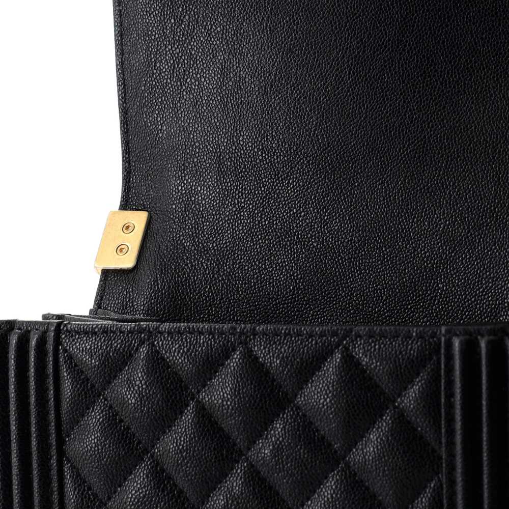 CHANEL North South Boy Flap Bag Quilted Caviar Sm… - image 8