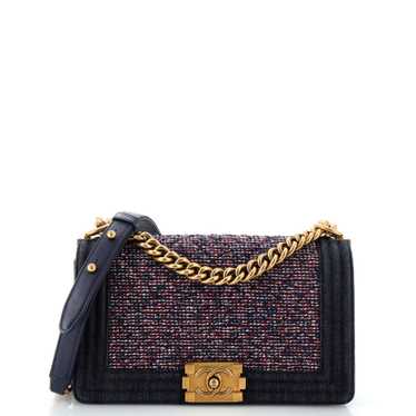 CHANEL Boy Flap Bag Quilted Tweed With Denim Old … - image 1