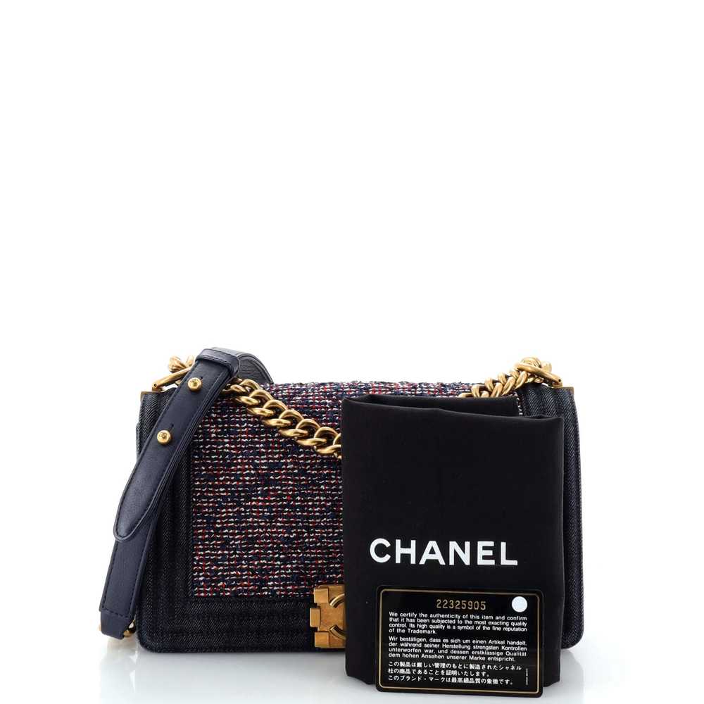 CHANEL Boy Flap Bag Quilted Tweed With Denim Old … - image 2