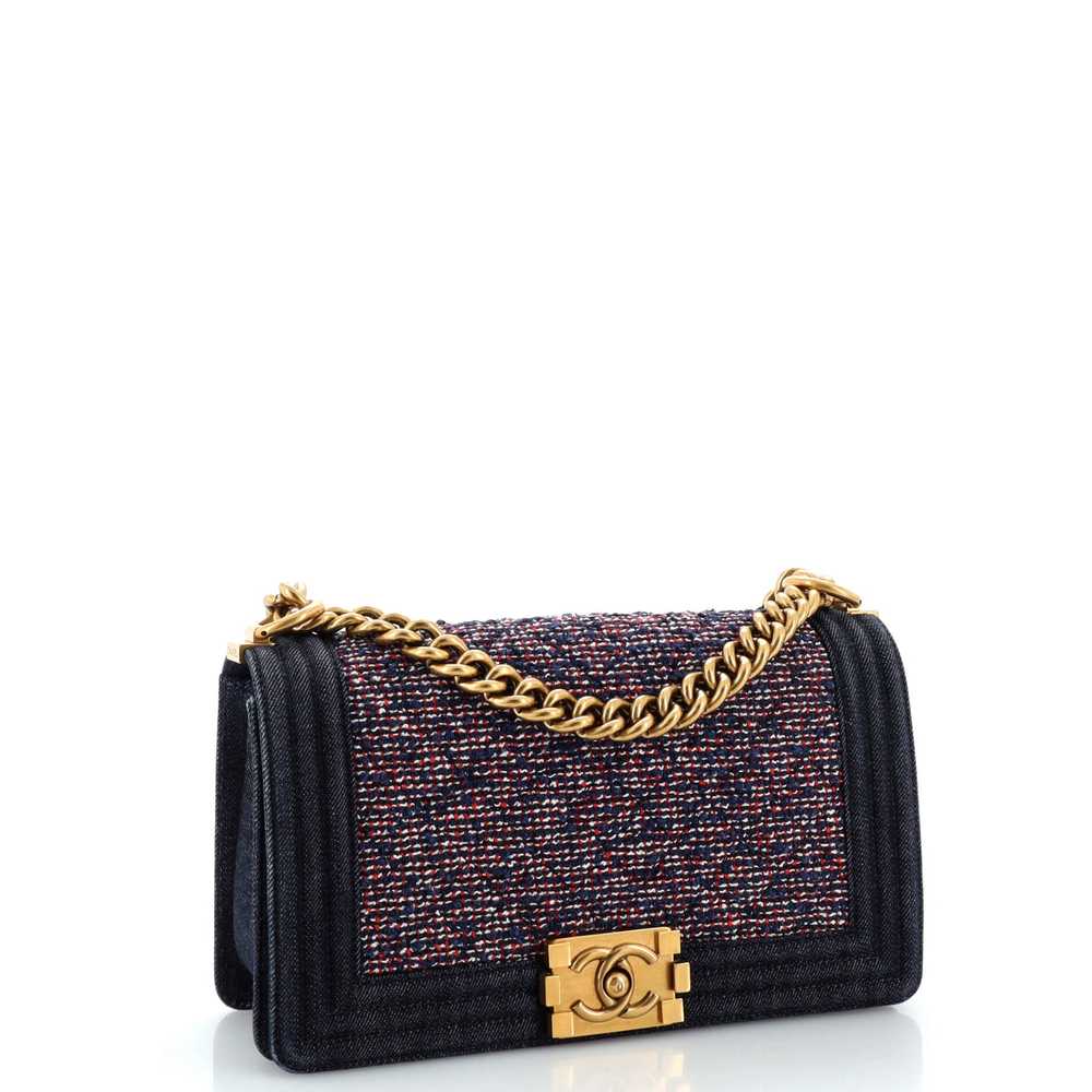 CHANEL Boy Flap Bag Quilted Tweed With Denim Old … - image 3